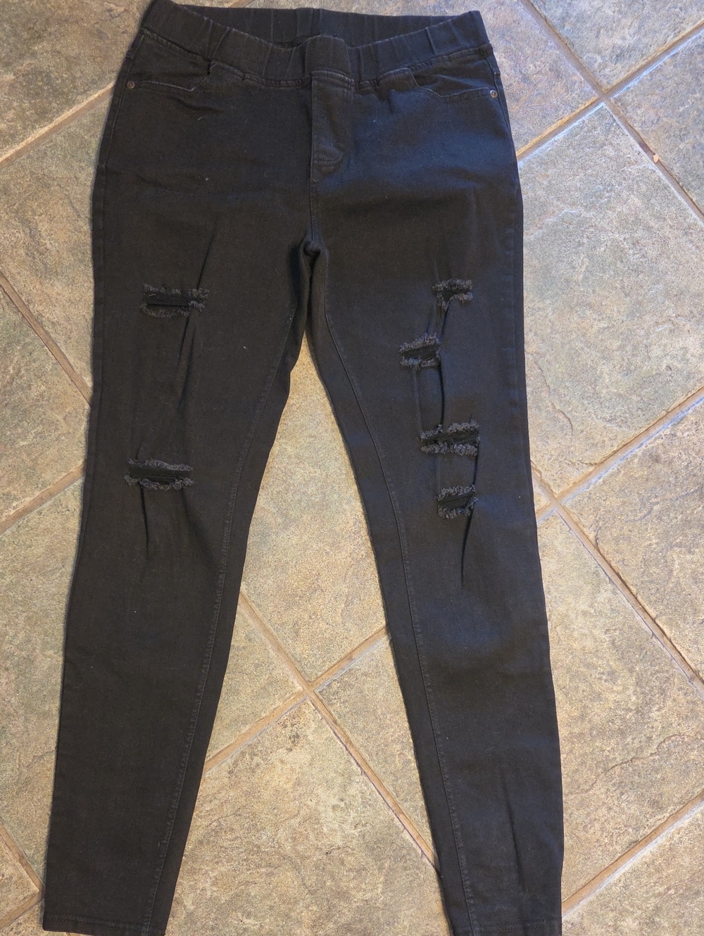 JVINI Black Ripped Skinny Jeans
